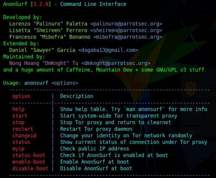 Anonsurf CLI