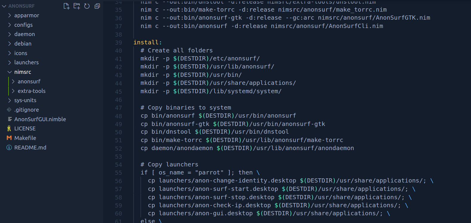 Code structure